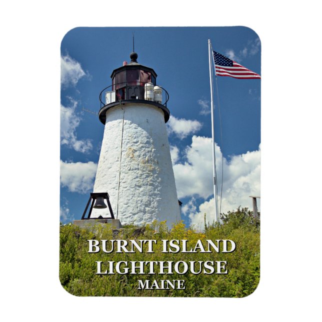 Burnt Island Lighthouse, Maine Foto Magnet (Vertikal)