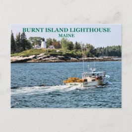 Burnt Island Lighthouse, Maine Postcard Postkarte