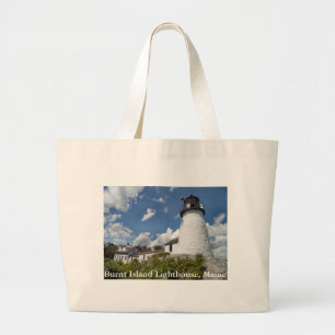 Burnt Island Lighthouse, Maine Tote Bag Jumbo Stoffbeutel