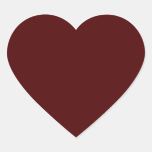 Burnt Maroon (feste Farbe) Herz-Aufkleber