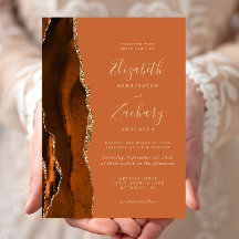 Burnt Orange Agate Gold Wedding