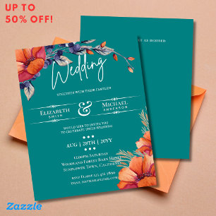 Burnt Orange Aquamarin Floral Wedding Rustic