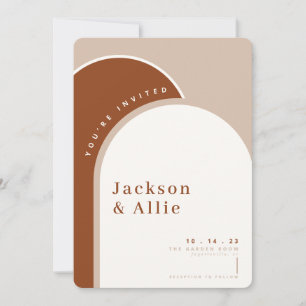 Burnt Orange Arch Boho Minimalistisch Wedding Invi Einladung