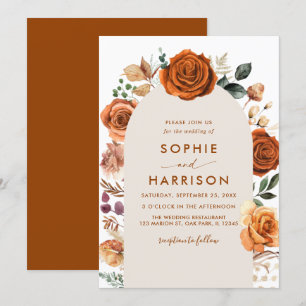Burnt Orange Arch Terracotta Rost Hochzeit Einladung