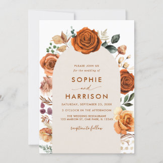Burnt Orange Arch Terracotta Rost Hochzeit Einladung