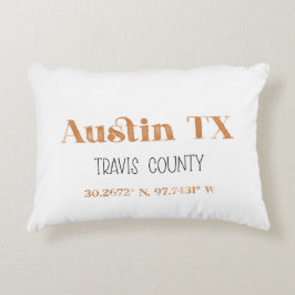 Burnt Orange Austin Texas Accent Pillow Dekokissen