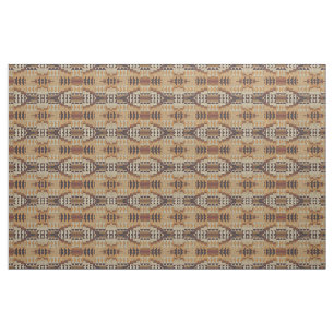 Burnt Orange Beige Taupe Dark Brown Ethnic Look Stoff