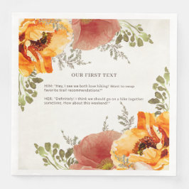 Burnt Orange Bloral unser erster Text Hochzeit Serviette
