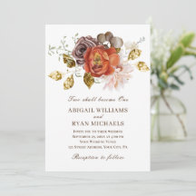 Burnt Orange Blush Gold Floral Christliche Hochzei