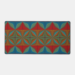 Burnt Orange Bohemisch Rust Aquamarin Red Tribal E Schreibtischunterlage