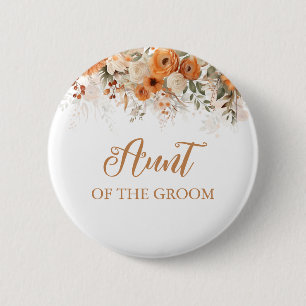 Burnt Orange Boho Fall blutige Tante des Bräutigam Button