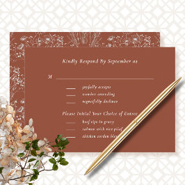 Burnt Orange Boho Menü Selection Wedding RSVP