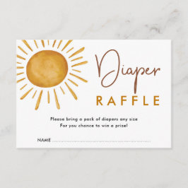 Burnt Orange Boho Sunshine Diaper Raffle Begleitkarte