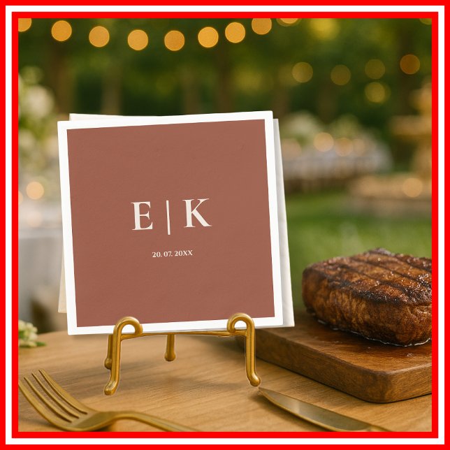 Burnt Orange Boho Terracotta Rustic Wedding Serviette (Von Creator hochgeladen)