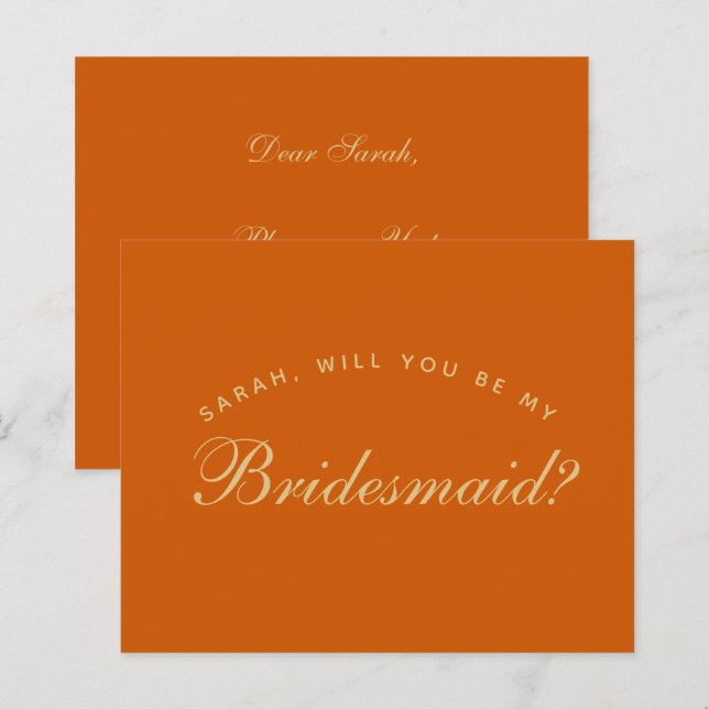Burnt Orange Bridesmaid Vorschlag Haushalt einfach (Vorne/Hinten)
