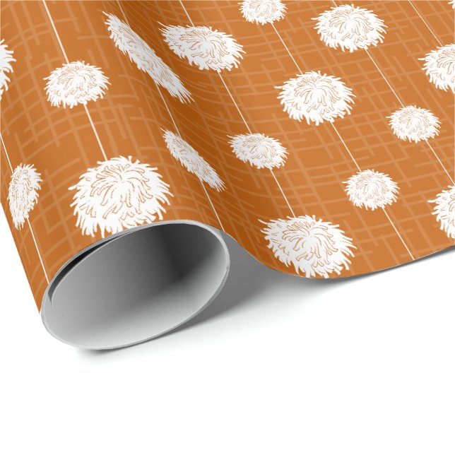 Burnt Orange Cheerleader Pom Pom Pattern Geschenkpapier (Rolleneckpunkt)