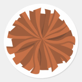 Burnt Orange Cheerleader Pom Pom Runder Aufkleber
