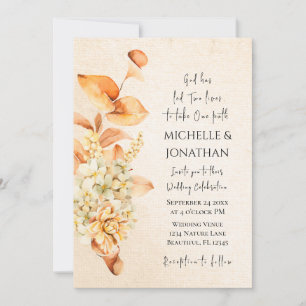Burnt Orange Cream Floral Christliche Hochzeit Einladung