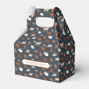 Burnt Orange & Dark Gray Gemusterte Longhorns Geschenkschachtel
