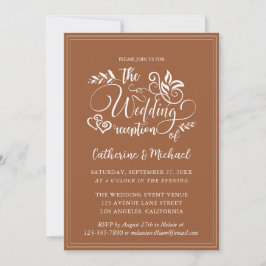 Burnt Orange Decorative Hochzeitkalligrafie Einladung