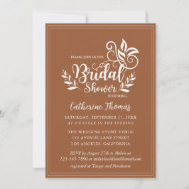 Burnt Orange Decorative Hochzeitkalligrafie Einladung