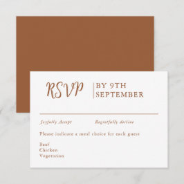 Burnt Orange Decorative Hochzeitkalligrafie RSVP Karte