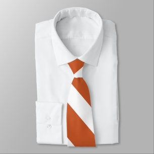Burnt Orange et White University Cravate en bande