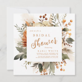 Burnt Orange Fall Floral Brautparty Einladung