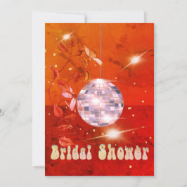 Burnt Orange Floral Disco Ball Brautparty Einladung