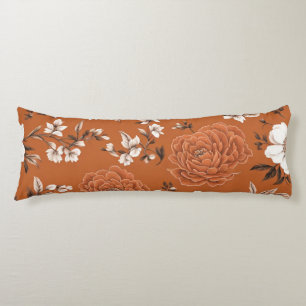 Burnt Orange Floral Pattern Seitenschläferkissen