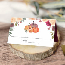 Burnt Orange Floral Pumpkin Burgundy Wedding
