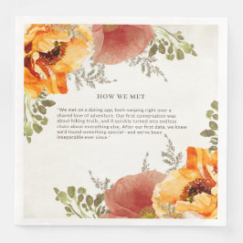 Burnt Orange Floral wie wir Hochzeit treffen Serviette