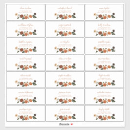 Burnt Orange Floral Wreath Gastadresse Aufkleber
