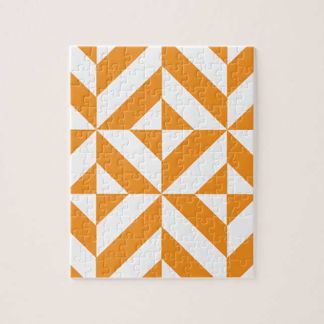 Burnt Orange Geometric Deko Cube Pattern (Vertikal)