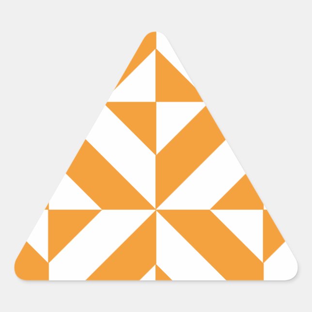 Burnt Orange Geometric Deko Cube Pattern Dreieckiger Aufkleber (Vorderseite)