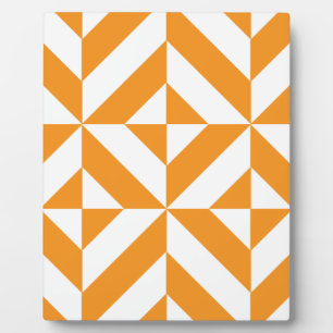Burnt Orange Geometric Deko Cube Pattern Fotoplatte