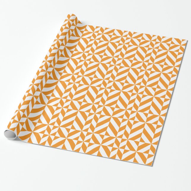 Burnt Orange Geometric Deko Cube Pattern Geschenkpapier (Ungerollt)