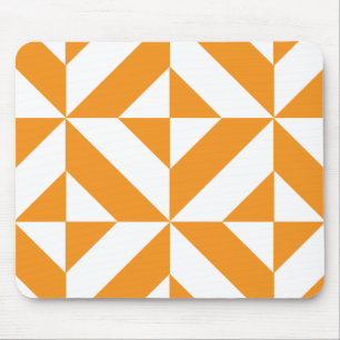 Burnt Orange Geometric Deko Cube Pattern Mousepad