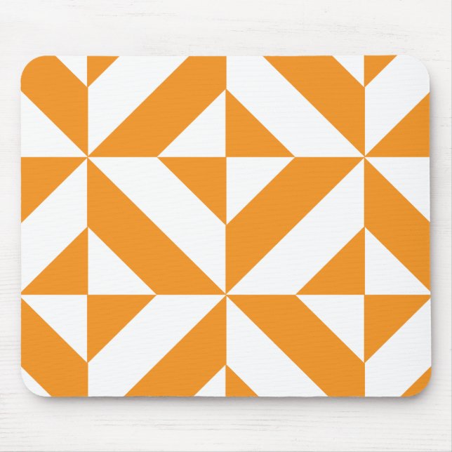 Burnt Orange Geometric Deko Cube Pattern Mousepad (Vorne)