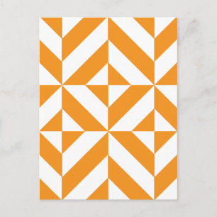 Burnt Orange Geometric Deko Cube Pattern Postkarte