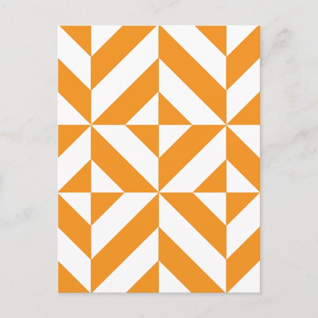 Burnt Orange Geometric Deko Cube Pattern Postkarte (Vorderseite)