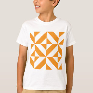 Burnt Orange Geometric Deko Cube Pattern T-Shirt