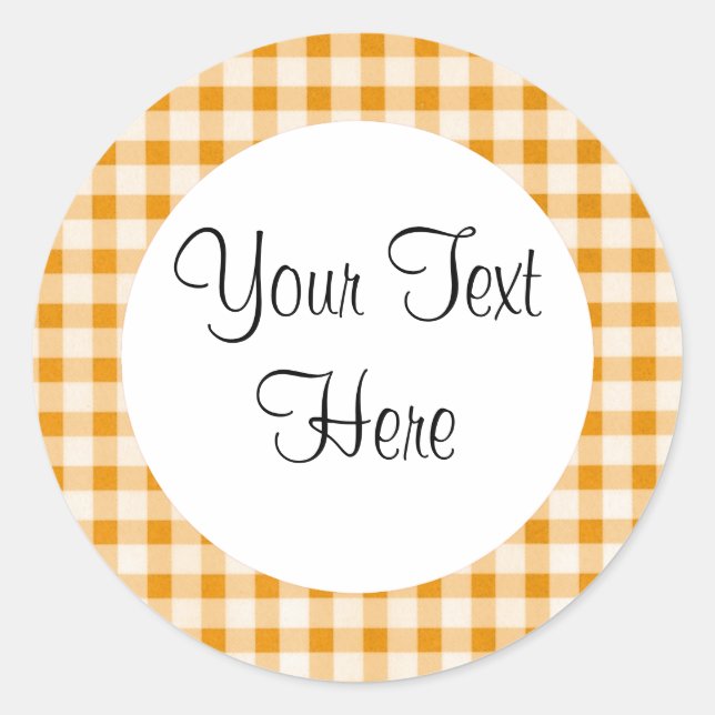 Burnt Orange Gingham Sticker (Vorderseite)