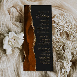 Burnt Orange Gold Agate Dark Wedk Programme
