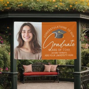 Burnt Orange Graduate Foto 2025 Graduation Party Banner
