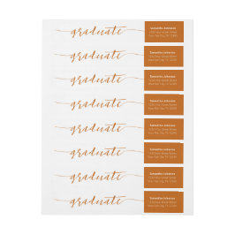 Burnt Orange Graduate Script Modern