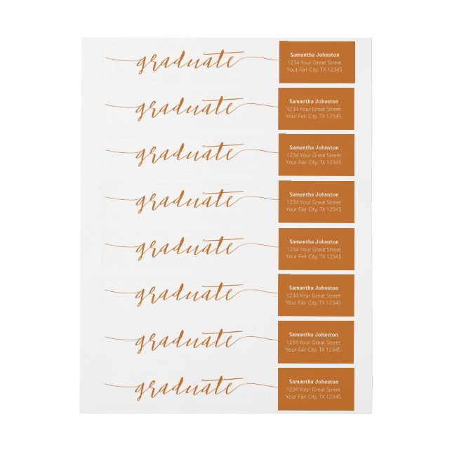 Burnt Orange Graduate Script Modern (Bogen)