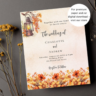 Burnt orange Herbst Blumenzettel Einladung zur Hoc Flyer