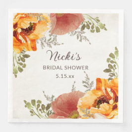 Burnt Orange Herbst Name des Brautparty Serviette
