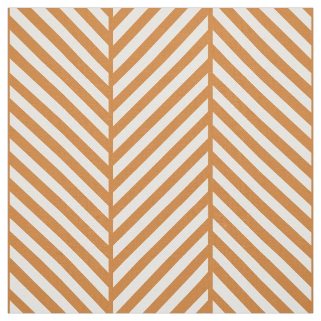 Burnt Orange Herringbone Große Skala Stoff (Muster)